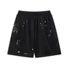 2023 Designer Men's Womens Shorts Summer Pants Handmålade lyxiga Sweatpant Splash Ink Graffiti Casual Loose Short Sleeve Breeches Trousers
