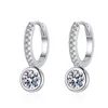 Stud Earrings 925 Sterling Silver Female Mosanite Small Buckle Anti-allergy Plating PT950 Gold