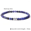 Brin 3 pcs/Lot naturel bleu Sodalite pierre perles Bracelet 4 MM petit rond perlé bijoux pour femmes hommes amitié cadeau à la mode