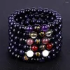 Strand Natural Blue Goldstone Armband Lucky 12 Zodiac Constellations Charm Reiki Amethysts Malachite Quartz Healing Armband