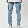 Jeans masculinos Skinnyfit Stretch Jean Fit Fit Black Streetwear Men da primavera e outono 230301