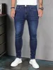 Herenjeans Casual nieuwe modesporten y2k vier seizoenen blauwe rechte stretch broek zipper slank fit mannen y2303