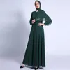 Abbigliamento etnico Abito Ramadan Chiffon Moda araba Donne musulmane Lungo Abaya marocchino Stile islamico Festa casual
