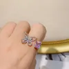 Cluster Rings Trendy Luxury Butterfly Square Cubic Zircone Anelli di fidanzamento per le donne Wedding DUBAI Bridal Adjust Ring J2138 G230228