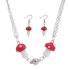 Chaînes De Mode Magnétique En Acier Inoxydable Couple Collier Pour Femmes Hommes Champignon Pendentif Boucles D'oreilles Colliers Ensemble Cadeau De Fête Bijoux Cadeaux