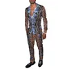 Męskie dresy wiosenne jesień mężczyźni dressit zwierzę węża węża Python Wzór tekstury 3D nadrukowany garnitur Koszulki Męskie spodnie 2pcs Zestawy plus rozmiar 230228