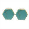 car dvr Charm Natural Stone Geometric Earrings Hexagonal Ladies Temperament Fashion Drop Delivery Jewelry Dhrqg