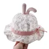 M571 Primavera Verano bebé dibujos animados orejas de conejo algodón sombrero de sol transpirable cubo sombreros niños protector solar gorras de pescador