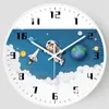 Zegary ścienne 8 -calowe kreatywne sypialnię dzieci Silent Siekad Second Wall Clock Astronauta Eksploracja Dekoracja pokoju kwarcowego Clock 230301