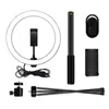 Blitzköpfe 26 cm/10,2 Zoll dimmbares LED-Ring-Videolicht, verstellbarer Selfie-Stick, Tischstativ, Handyhalter, Fernbedienungs-Set