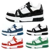 Designer Trainer Sneaker Virgil Casual Kinder Kinderschuhe Kalbsleder Leder Abloh Schwarz Weiß Grün Rot Blau Leder Overlays Plattform Niedrige Sneakers B9