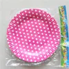 Disposable Dinnerware Birthday Party Dishes Kids Favors Decoration Pink Tableware Baby Shower Blue/red Polka Dot Theme Paper Plates Supplies