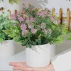 Fiori decorativi Crisantemo lilla in vaso artificiale verde Piccola pianta da interno Decorazione per la casa Bagno con doccia