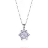 Pendant Necklaces Jewelry Sumptuous Titanium Steel Flower Small Snowflake Zircon Clavicle Choker Party Trendy Statement For Girls