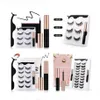 Falsche Wimpern Wimpern Paket Box 3 5 10 Paar Magnet Magnetische Wimpern Set Großhandel Eyeliner Pinzette Kombination Schönheit Werkzeuge Make-up Dhyxg