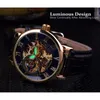 Bilek saatleri lüks erkek steampunk iskelet paslanmaz çelik otomatik mekanik bilek watchwrristwatches hect22