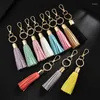 Keychains Fashion Women Faux Leather Long Tassel Key Chain Handtas Backpack Schoudertas Paarring Ring Hangende accessoires TRINKET Geschenk