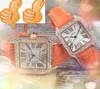 Moda Menino Menor Quartz Motivo Relógios 33mm 27mm Corrente de couro Lady Rose Gold Silver Diamonds Ring Roman Analog casual All the Crime Presidente de Presidente de Wristwatches