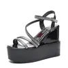 Öppna designers kvinnor gladiator sandaler sommar tå spänne remskor sexiga 12 cm höga klackar sandal casual woman kil 2023 879