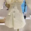 レディースショーツ不規則な小さなフレグランスツイードウールスカート女性ハイウエスト秋の冬ワイドレッグブーツ