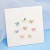 Stud Earrings Simple Flower Stereo Butterfly Set For Women Mini Fairy Colorful Fashion Jewerly