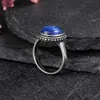 Clusterringen 925 Sterling Silver Natural Kyanite Ring Simple Style Fine Jewelry Anniversary Engagement Party Gift For Women Labradorite Ring G230228