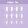 False Nails 24Pcs/Box Pink Long French Coffin Wearable Rhinestone Ballerina Fake Full Cover Nail Tips Press On