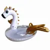 Sommar uppblåsbar Pegasus float Swim Ride-On Pool Beach Unicorn Seat Ring Toys Water Party Swimming Floats Raft Air Madrass Giant Rainbow Horse