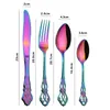 Dinnerware Sets Set Gold Cutlery Stainless Steel Royal Spoon Western Tableware Forks Knives With Wooden Box Gift 16pcs