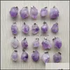 Auto DVR Charms Natural Irregar Shape Purple Amethyst Druzy Stone Pendants for Necklace Accessoires Sieraden Maken Drop Delivery Bevindingen comp Dhbja