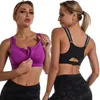 Atuendo de Yoga, sujetadores deportivos, chaleco Push Up con cremallera para mujer, ropa interior a prueba de golpes, transpirable, para gimnasio, Fitness, atletismo, correr, camisetas deportivas de talla grande