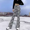 Pantaloni da donna Capris Fashion Women Leopard Print Slim Elastic Zebra Stripes Skinny Vita alta Pantaloni larghi per il tempo libero