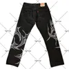 Jeans pour hommes gothique à la mode rétro Punk foncé ample pantalon large Y2K rue Harajuku décontracté droit surdimensionné imprimé 230301