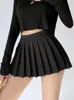 Skirts High Waist Skirts Summer Pleated Sexy Mini Vintage Solid Korean Fashion Goth Streetwear Harajuku Kawaii Aesthetic Women Clothing 230301