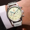 Redes de pulso Estrela vermelha 40mm Seagull 1963 Assista masculino de safira de relógio de metal banda de aço mecânica cronógrafo de enrolamento manual