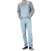Mäns jeans Y2K Spring Autumn Solid Color Suspender Hög midja inelasticitet Ficka blixtlåset Teen Loose 230301