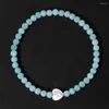 Strand 4mm Minchações Bracelete Mulheres Amazonite Pedra Natural Centro Charme Macho Jóia Masculino Bangle de Amizade Presente de Amizade