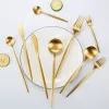 Gold Flatware Wedding Dinnerware Gold Cutlery Knife Fork Spoon Stainless Steel Tableware Silverware Wholesale FY5665