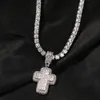 Brillante diamante pietra croce pendenti collana gioielli placcato oro reale 18 carati Bling uomini donne regalo gioielli religiosi