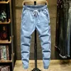 Herr jeans 2022 vinter ny smal fit affärsmode denim byxor stretch märke byxor svart blå y2303