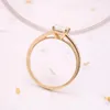 Кластерные кольца 14K 18K Желтое золото 0,8CT D Цвет VS1 Принцесса обручальное обручальное кольцо для женщин, выращенных в лаборатории Diamond Cvd HPHT