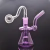 Mini Beaker Bong Bubbler Smoking Water Bongs 14mm Joint Matrix Perc Glass Oil Burner Bongs Dab Oil Rigs Hookah with Bent Male Glass Oil Burner Pipe