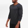 Camisetas masculinas de lazer de lazer principais camisetas homens camisetas de manga longa basquete de basquete seco rápido, ruptura do pescoço de pescoço de fitness roupas masculino macho