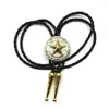 Bow Ties KDG Western Cowboy Zinc Alloy Two-color Five-pointed Star BOLO Tie With Shirt For Men And Women