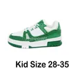 Designer Sneaker Virgil Trainer Casual kids Shoes Calfskin Leather Abloh White Green Red Blue Letter Overlays Platform Low Sneakers Size 28-35 B1