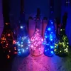 Cordes 10LED/15LED/20LED guirlande solaire bouteille de vin lumières liège fée noël lumière fil de cuivre chaîne