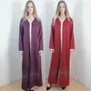 민족 의류 wepbel 무슬림 아바야 드레스 두바이 여성 이슬람 카프탄 패션 롱 라인 스톤 DJELLABA ROBE CAFTAN