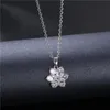 Pendant Necklaces Jewelry Sumptuous Titanium Steel Flower Small Snowflake Zircon Clavicle Choker Party Trendy Statement For Girls