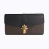 Modedesigner-Damen-Geldbörsen Luxus-CLAPTON-Geldbörsen hochwertige braune Blumenbrief-Kreditkartenhalter Damen lange schlanke Umschlag-Geld-Clutch-Tasche mit Box