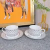 Conjunto de café de estilo europeu Bone China Tarde Terno de chá de chá e pires de cerâmica Muitas cores podem escolher